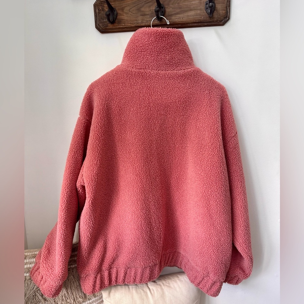 Joe Fresh 🩷 Jillian Harris Cozy Pink Teddy Jacket Sz L - Picture 4 of 7